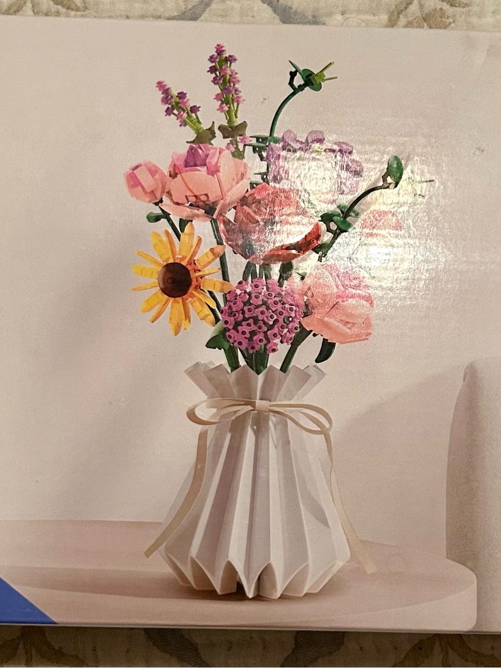 Kids Building Flower Bouquet Set — Pink & Yellow Floral Blocks  530 pieces